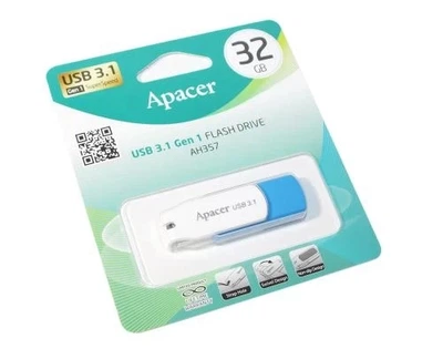Флеш накопичувач USB 32Gb AH357, White/Blue Apacer (teh0034178)