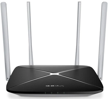 Wi-Fi роутер Mercusys AC12 AC1200 Dual Band 2.4/5GHz 1200Mbps 4 антени Black
