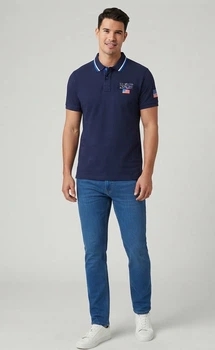 Чоловіча футболка-поло "slim fit" темно-синя (u.s. grand polo equipment & apparel), розмір xl