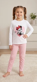 Дитяча піжама minnie mouse (7–8 років / 128 см), біло-рожевий