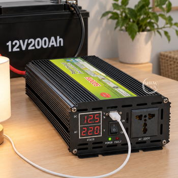 Преобразователь напряжения инвертор Wimpex 5000W 12В–220В от аккумулятора 12В для дома и резервного питания техники, с USB и двойным дисплеем, реальная номинальная мощность 3000Вт, пиковая 6000Вт, WX-5000W