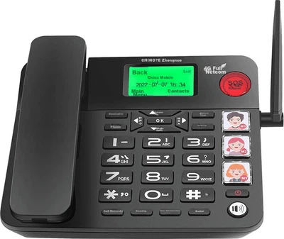 Телефон стационарный CHINO-E W568 4G/5G для пожилых людей, черный