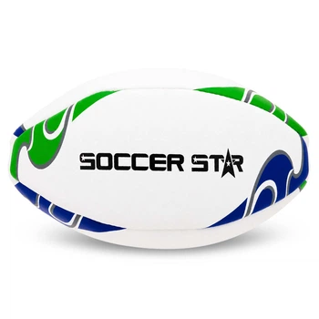 М'яч для регбі розмір No4 тренувальний Soccer Star 5357-4 для гравців 10-14 років White-Blue-Green