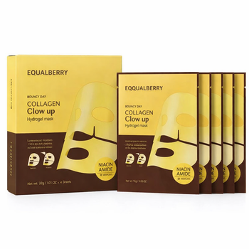 Гидрогелевая маска для лица Eqqualberry Collagen Glow Up Hydrogel Mask, 4 шт