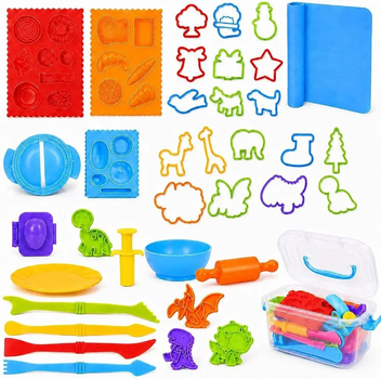 Набор для лепки Toyze — 35 предметов с ковриком и контейнером.