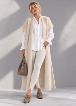 Кардиган мохеровий без застібки молочний Paolo.J 28-144 - M-XXL , молочний