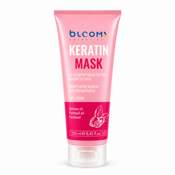 Інтенсивна маска для волосся BLOOM Keratin Mask 250 мл для сухого та пошкодженого волосся після кератину