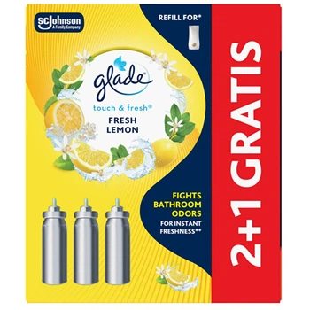 Набор сменных блоков для освежителя воздуха Glade Touch & Fresh Fresh Lemon 2+1