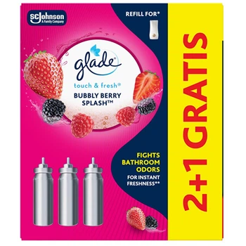 Набор сменных наполнителей для освежителя воздуха Glade Touch & Fresh Bubble Berry Splash 2+1