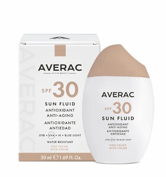 Тонуючий сонцезахисний флюїд Averac Sun Fluid SPF 30 With Color Ulrtalight 50 мл (8437018454266)