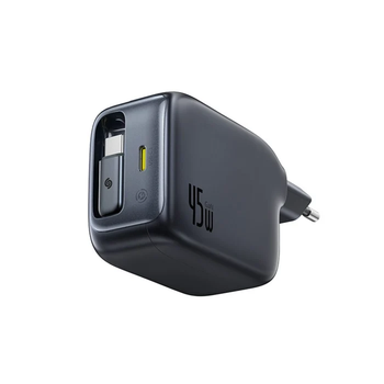 Сетевое зарядное устройство для Baseus EnerCore CJ11 Fast Charger 2Type-C 45W with Retractable Cable E0120G00 Black
