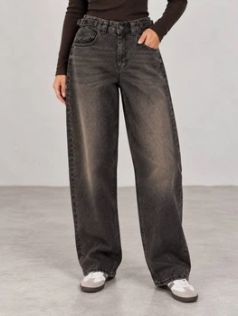 Джинси жіночі It’s Basic 2961-2W6-62 WIDE LEG baggy з регулюванням пояса 42 коричневі