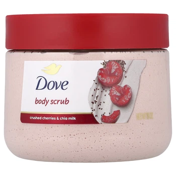 Скраб для тела Dove (Body Scrub) 425 г измельченная вишня и молоко чиа