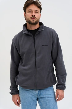 Кофта флісова чоловіча Norwin Tech Fleece графіт, базова, тепла, з високим коміром 7XL