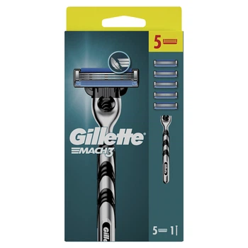 Станок для гоління чоловічий (бритва) Gillette Mach3 з 5 змінними картриджами
