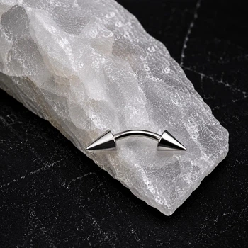 Микробанан с конусами Asteel Серебро длина 8 мм размер накрутки 4 мм