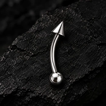 Мікробанан для пірсингу «Кулька та конус» Asteel Срібло товщина 1,2 мм довжина 6 мм