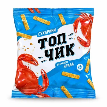 Сухарики Топчик Краб 35г