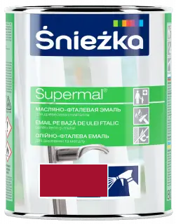 Емаль Sniezka Supermal олійно-фталева червона F590 0.8 л