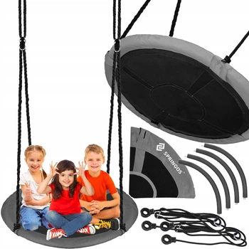 Гойдалка-гніздо Springos кругла 110 см NS027 Black/Grey