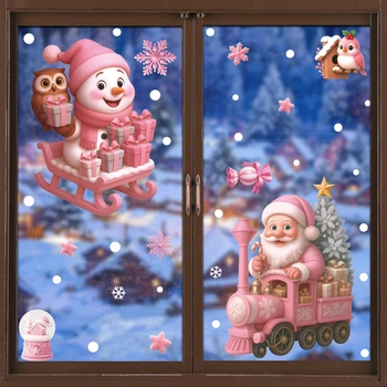 Новорічний декор для вікон та дзеркал Christmas Window Stickers (BQ 610+617)