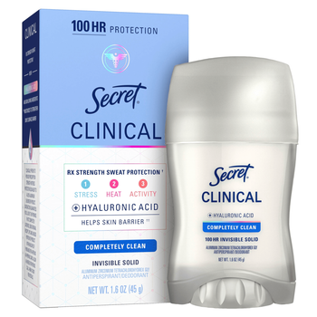 Secret Clinical Completely Clean Invisible Solid 45 г Антиперспірант-дезодорант для чутливої шкіри, до 100 годин захисту від інтенсивного потовиділення