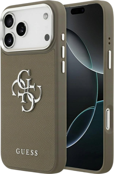 Чохол Guess Grained Big 4G Classic Logo для Apple iPhone 17 Pro Max Brown (3666339518264)