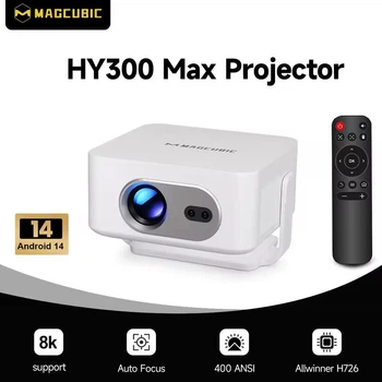 Проектор Magcubic HY300MAX автофокус, Android 14, 4K, Wi-Fi, Bluetooth, пульт Д/У, для дому та офісу, IPTV, фільмів, Megogo, SweetTV, YouTV + промокоди на ТБ (Magcubic HY 300 Max 400 ANSI Aliwinner H726)