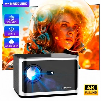 Проектор Magcubic HY350 2/32GB с аэропультом и голосовым поиском, Android 14, Allwinner H726, 580 ANSI, Full HD 1080p, поддержка 8K, Wi-Fi 6, BT 5.4, автофокус, IPTV + промокоди на ТВ в подарок