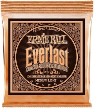 Струни для акустичної гітари Ernie Ball 2546 Everlast Medium Phosphor Bronze 12/54