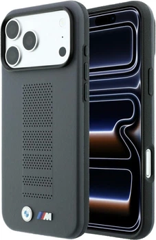 Чохол для смартфона BMW M Blue Perfo Metal Logo MagSafe для Apple iPhone 18 Pro / Apple iPhone 17 Pro Grey (3666339668044)