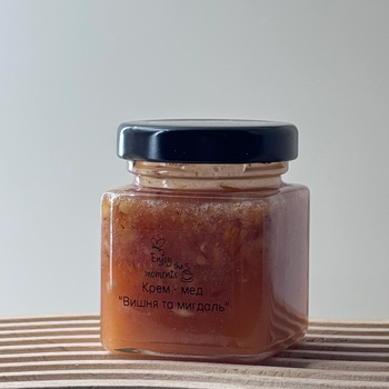 Крем-мед «Вишня та мигдаль» 140 г, Пластикова тара