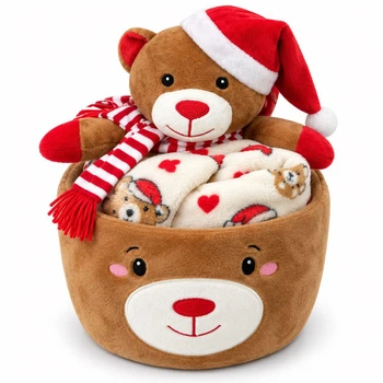 Набор Ardesto Christmas 3 предмета плед 90 х 75 см игрушка 25 см корзинка 20 см (ART0231TBB)