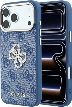 Чехол для смартфона Guess 4G & Big Strass Logo для Apple iPhone 18 Pro Max / Apple iPhone 17 Pro Max Blue (3666339653071)