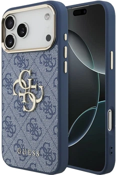 Чохол для смартфона Guess 4G Big 4G Classic Logo для Apple iPhone 18 Pro Max / Apple iPhone 17 Pro Max Blue/Gold (3666339651114)