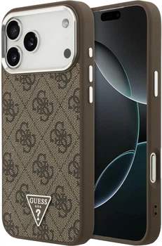 Чохол для смартфона Guess 4G Triangle Logo MagSafe для Apple iPhone 18 Pro Max / Apple iPhone 17 Pro Max Brown/Silver (3666339682439)