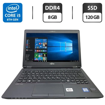 Нетбук Fujitsu LifeBook U728 / 12.5" (1920x1080) IPS / Intel Core i5-8250U (4 (8) ядра 1.6 - 3.4 GHz) / 8 GB DDR4 / 120 GB SSD / Intel UHD Graphics 620 / WebCam б/у