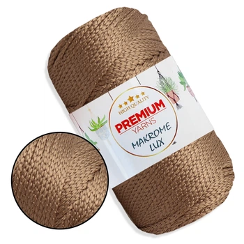 Поліестеровий шнур 2 мм, Premium Yarn Macrome Lux, світло-коричневий №832, 100 г / 100 м, для сумок, кошиків, декору