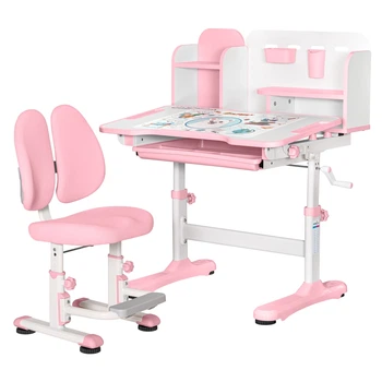 Комплект меблів Mealux BD-28 Panda Стіл + стілець + полиця Pink (BD-28 PN)