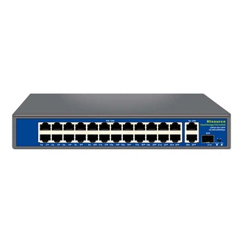 Керований 27-портовий PoE-комутатор Hisource Hi-S21-24GP2G1S з 24 портами PoE (305872)