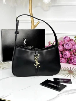 Жіноча сумка YSL Saint Laurent Le 5 à 7 чорна через плече, модна сумочка багет Ів Сен Лоран для дівчини та міста