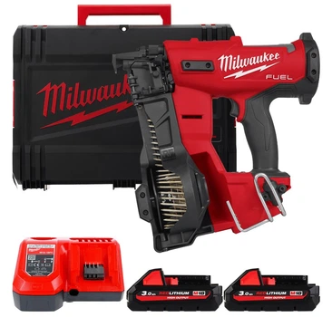 Пістолет цвяхозабивний акумуляторний безщітковий MILWAUKEE M18 FRCN45-302X (зарядний пристрій M12-18 FC, 2 акумулятори М18 НВ3 3