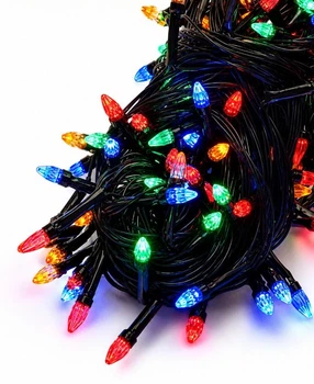 Гирлянда Конус, 500 LED, 28 м, 8 режимов, мульти, черный провод, 220 В, 1250-01