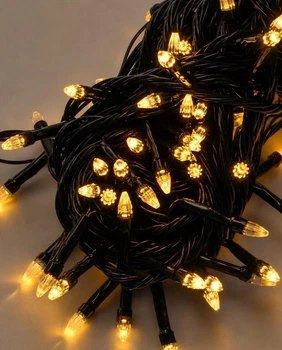 Гирлянда КОНУС, 200 LED, 10 м, 8 режимов, черный провод, теплый белый, 1220-07