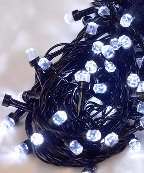Гирлянда РУБИН 8 мм 400 LED, белый, черный провод, 24 м, 8 режимов, 1284-03