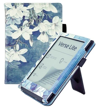 Чехол (обложка) на PocketBook 629 Verse Mist Grey с ремешком для руки и подставкой "Магнолия", "Библиотека" (7707036)