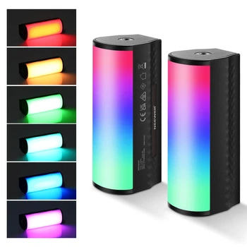 Комплект из двух портативных магнитных RGB LED ламп Neewer TL96RGB для съемки
