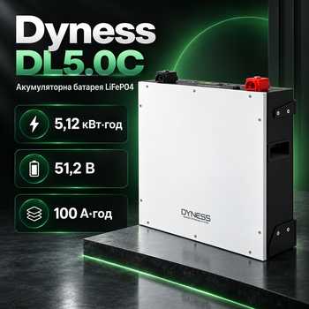 Акумулятор LiFePO4 Dyness DL5.0C 51.2 В 100 А·год 5.12 кВт·год з BMS для інвертора та СЕС