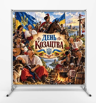 Баннер "День Казачества. Казаки" размер 2х2м. С люверсами.