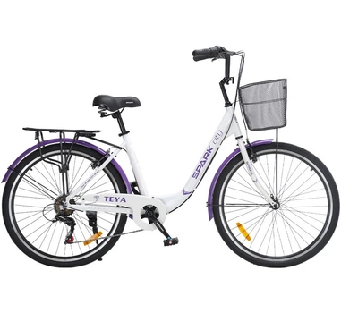 Велосипед AL 26" Spark CITY TEYA рама 17" белый с фиолетовым (239986)